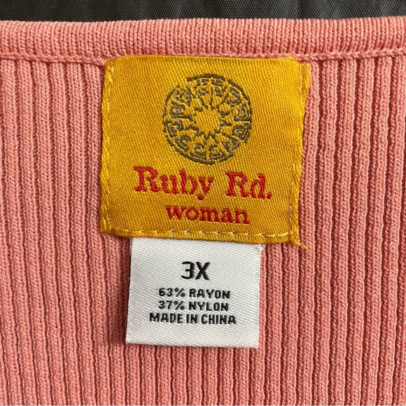 Ruby Rd. 3X Coral Embellished Tank Top Festival Party Summer **READ** - Picture 2 of 4